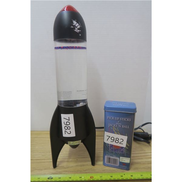 Rocket Ship Lava Lamp & Pickup Sticks Game
