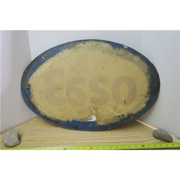 Antique Esso Advertising Sign 23 1/2 X 15 Paper Still Intact