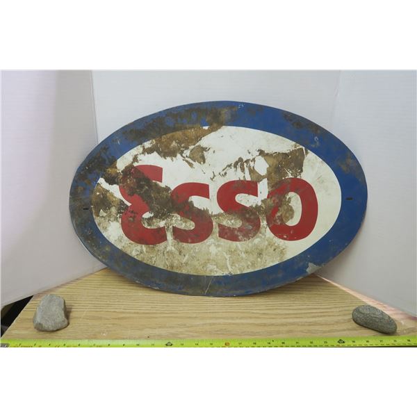 Antique Esso Advertising Sign 23 1/2 X 15