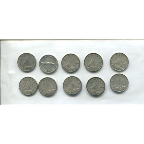 10 Canadian silver dimes