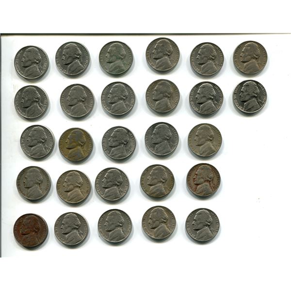 Lot of 27 US nickels various years