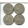 Image 1 : 4 silver Canadian 1968 quarters
