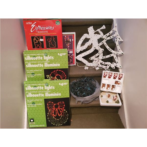 Christmas light displays, Avon tic tac toe, & light string