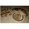 Image 1 : Tundra Laurentian Pottery "Lava Drip" glaze 4 plates & 4 mugs *Highly Collectible*