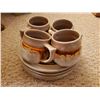 Image 6 : Tundra Laurentian Pottery "Lava Drip" glaze 4 plates & 4 mugs *Highly Collectible*