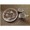Image 5 : Johnson Brother "Watermill" Ironstone dishes Made in England & 2 Westmorland plates w/ creamer & cup