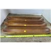 Image 1 : 3 Acacia Wood Dugout Trays