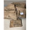 Image 1 : Five New Burlap Bags with Advertising - 40" long 18" wide