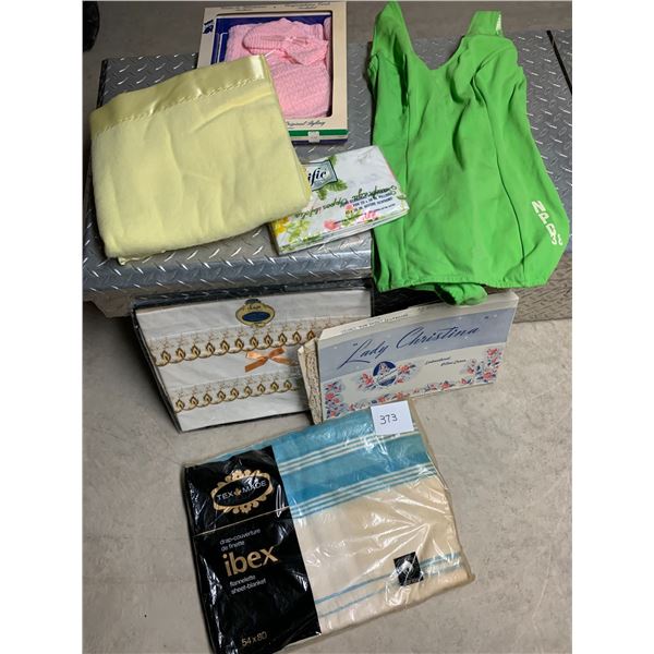 Vintage Linens and Bathing Suit