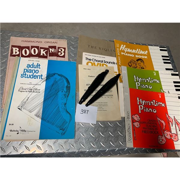 Lot of Music Books and two Flutes