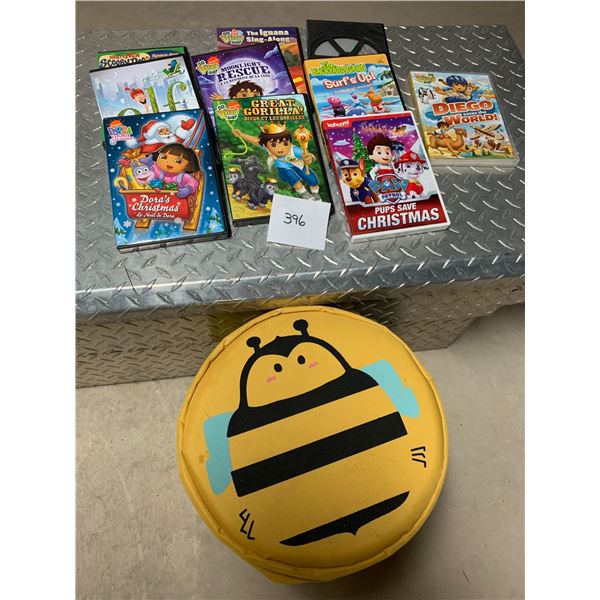 Children's DVD's and Storage Case