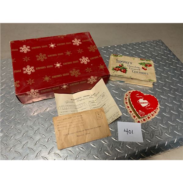 Assorted Collector Boxes and Simpson-Sears Order Forms