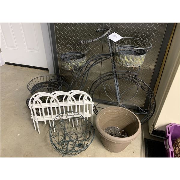 Bike Planter, Edging and Hanging Baskets
