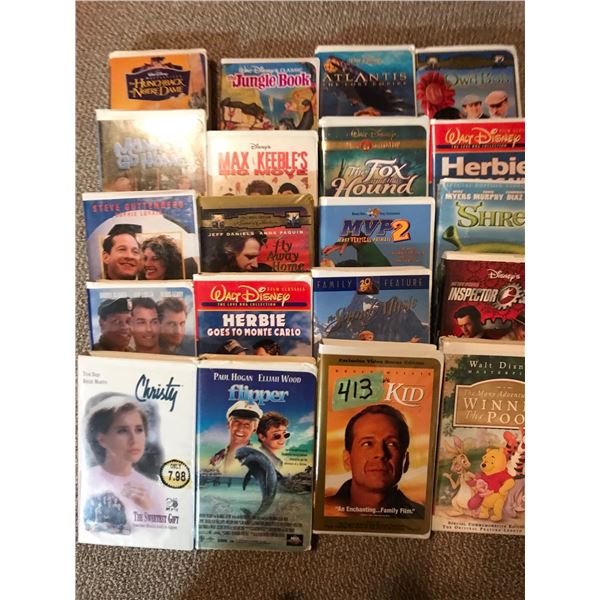 Box of kids VHS tapes (2)