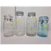 Image 1 : 4 vintage sealer jars - Jewel, Gem 2 quart, Atlas 1 quart blue, Perfect seal one quart