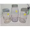 Image 1 : 3 Vintage sealer jars - 2 quart Gem turning purple, 1 quart new Gem turning purple, 1 quart Jewel  j