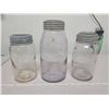 Image 3 : 3 Vintage sealer jars - 2 quart Gem turning purple, 1 quart new Gem turning purple, 1 quart Jewel  j