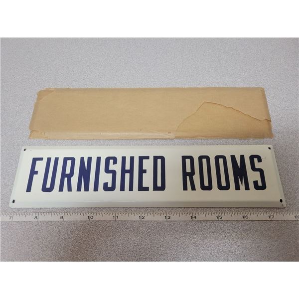 Porcelain sign (in original packaging) "Furnished Rooms"