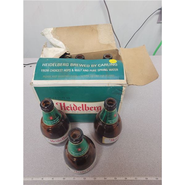 6 pack stubby Heidelberg beer bottles