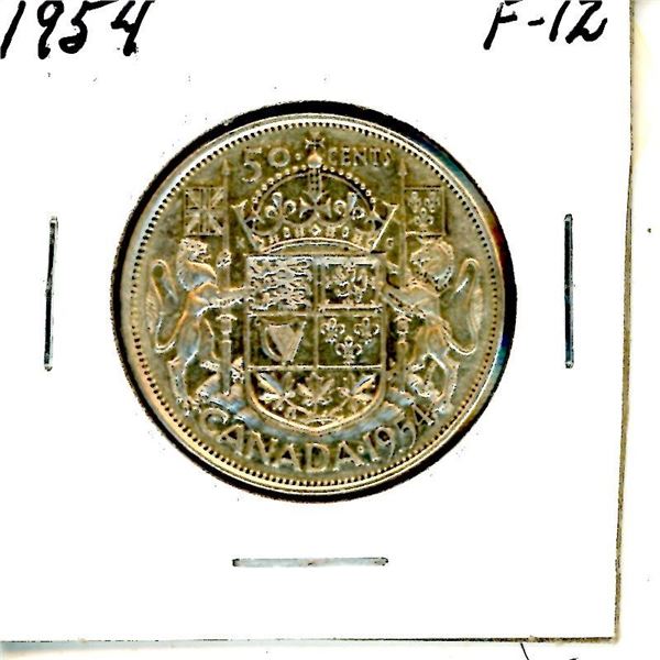 1952 Canadian 50 Cent Piece F-12
