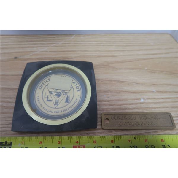 Hudson Bay Mayor's Ashtray and Conbraco Plaque