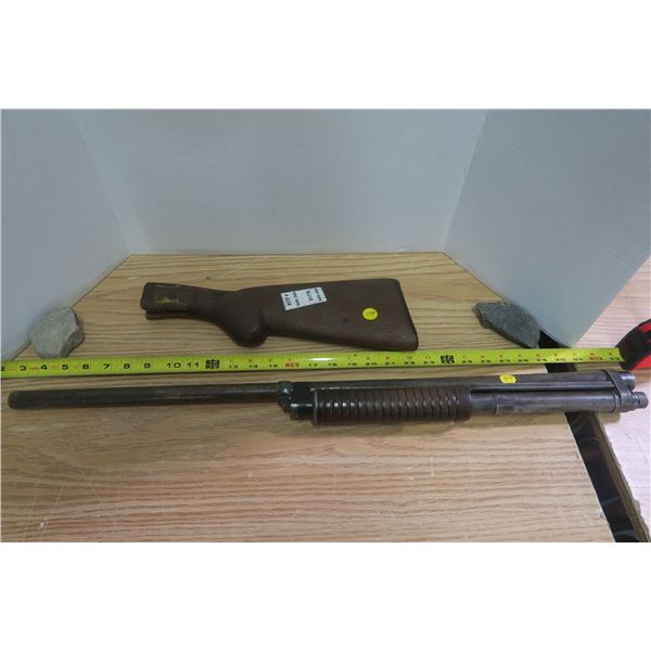 Remington Stock & Pump Action Barrel For Parts