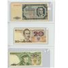 Poland. Lot of 3 notes: 1948 20 zlotych, 1982 20 zlotych & 1988 50 zlotych. VF, Unc & Unc