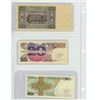 Image 2 : Poland. Lot of 3 notes: 1948 20 zlotych, 1982 20 zlotych & 1988 50 zlotych. VF, Unc & Unc