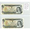 Lot of 2 Consecutive Serial Number 1973 $1 notes. Crow-Bouey signatures. BCK Prefix. BC-46b. Gem Unc