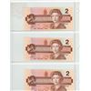 Image 2 : Lot of 3 Consecutive Serial Number 1986 $2 notes. Thiessen-Crow signatures. EGG Prefix. BC-55b-i. Ge
