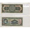 Lot of 2 notes from Mexico. 1969 1 Peso (Mayan Calendar) and 1970 20 Pesos. VF & VF+.