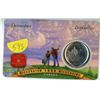 Royal Canadian Mint December 1999 Millennium 25 Cents encapsulated on a card.