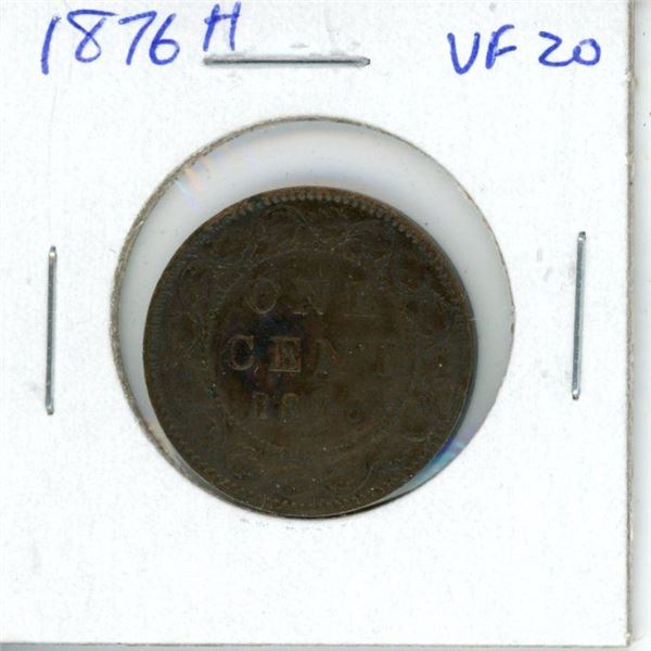 1876H Canadian Victorian Large Cent. Heaton Mint. VF-20.