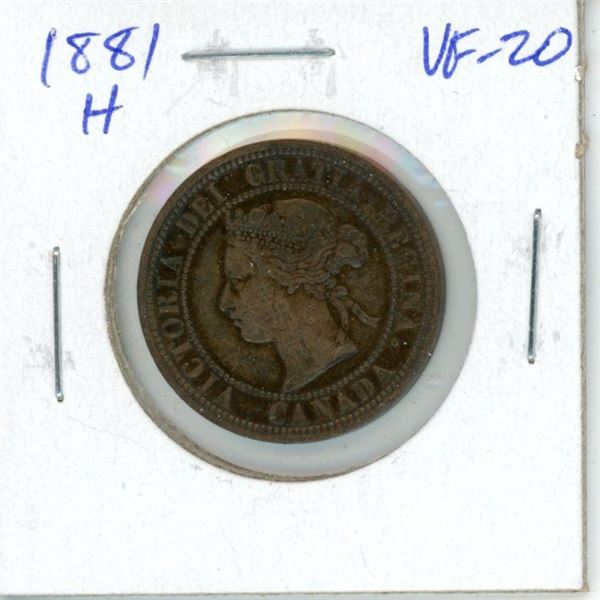 1881H Canadian Victorian Large Cent. Heaton Mint. VF-20.