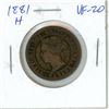 Image 1 : 1881H Canadian Victorian Large Cent. Heaton Mint. VF-20.