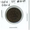 Image 1 : 1884 Obverse 2 (Double Chin) Canadian Victorian Large Cent. VF-20.
