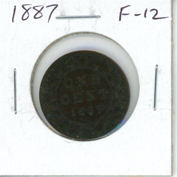 1887 Canadian Victorian Large Cent. F-12.