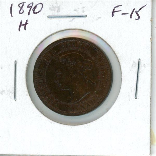 1890H Canadian Victorian Large Cent. Heaton Mint. F-15.