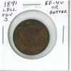 Image 1 : 1891 Large Date Large Leaves Obverse 3 Canadian Victorian Large Cent. EF-40 or better.