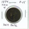 Image 1 : 1894 Thin 4 Canadian Victorian Large Cent. Key Date. F-15.