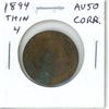 Image 1 : 1894 Thin 4 Canadian Victorian Large Cent. Key Date. AU-50. Corrosion.