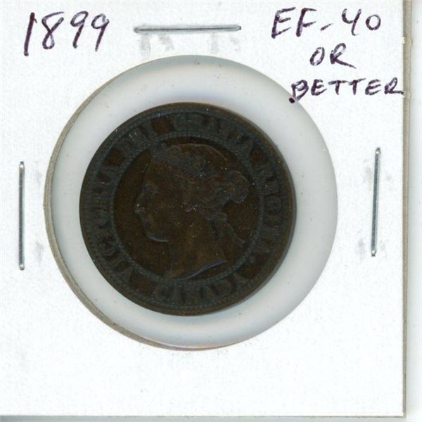 1899 Canadian Victorian Large Cent. EF-40 or better. Nice.