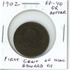 Image 1 : 1902 Canadian Large Cent. First Cent issued for King Edward VII. EF-40 or better. Nice.
