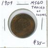 Image 1 : 1909 Canadian Large Cent. MS-60. Traces of Lustre. Nice.
