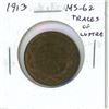 Image 1 : 1913 Canadian Large Cent. MS-62. Traces of Lustre. Nice.