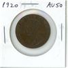 Image 1 : 1920 Canadian Large Cent. The last Large Cent issued. AU-50. Nice.