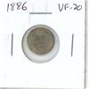 1886 Canadian Victorian Silver 5 Cents. VF-20.
