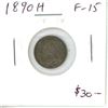 Image 1 : 1890H Canadian Victorian Silver 5 Cents. Heaton Mint. F-15.