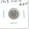 Image 1 : 1903 Canadian Silver 5 Cents. F-15.
