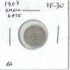 Image 1 : 1908 Small Date Canadian Silver 5 Cents. VF-30.